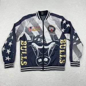 Chicago Bulls Jacket Mens Large Blue Full Zip Windbreaker NBA Team Bulls USA‎